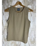 Olivia Rae New York Beige Ribbed Sleeveless T-Shirt Top Women's Size L - $20.75