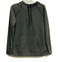 DANSKIN NOW Active Hoodie Womens Medium Gray Pullover Kangaroo Pocket Drawstring - £15.21 GBP