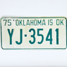 1975 United States Oklahoma Oklahoma County Passenger License Plate YJ-3541 - €11,20 EUR