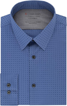 NWT Calvin Klein Men&#39;s Size 16.5 32/33 Blue Dot Print Dress Shirt - $29.65