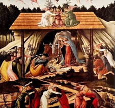 Mystic Nativity Scene Sandro Botticelli 1958 Lithograph Art Print LGADBott - £31.42 GBP