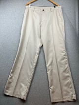 Adidas Golf Pants Men 36 x 32 Beige Solid Flat Front Polyester Quick Dry... - £20.50 GBP