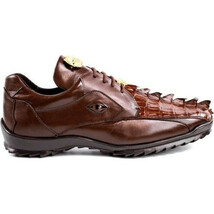 Mens Belvedere Vasco Hornback Crocodile Sneaker Shoes Brown  336122 image 3