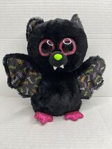 Ty Silk Black Dart The Bat Plush Pink Glitter Eyes 9” Halloween Boo 2017 - $8.99