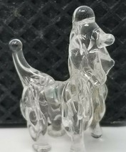 Figurine Poodle Clear Formal Acrylic Standing Attention Vintage  - $14.20