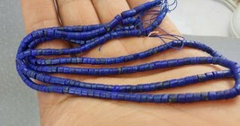 grade AAA 3.5mm Lapis lazuli un-polished heishi Natural beads 16 inches ... - £21.70 GBP