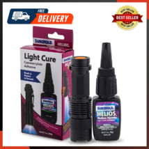 Helios Light Cure Adhesive - Super Glue, UV Glue Kit With Light Bonding Glue - £29.68 GBP