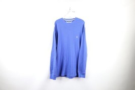 Vintage Ralph Lauren Mens XL Faded Thermal Waffle Knit Long Sleeve T-Shirt Blue - £31.27 GBP