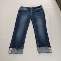 Wallflower WFI10247M Women's Blue Cotton Blend Cropped Denim Jeans Size 7 image 13