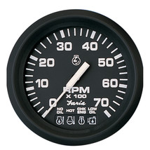Faria Euro Black 4&quot; Tachometer w/Systemcheck 7000 RPM (Gas) f/ Johnson / Evinrud - £116.52 GBP