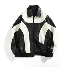 Motorcycle Mens Faux Leather Jacket, Padded Windbreaker, Motorcycle Bike... - $135.00