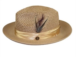 Men&#39;s Summer Spring Braid Straw style Hat by BRUNO CAPELO JULIAN JU904 C... - £43.02 GBP
