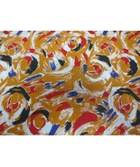 Beautiful geometric fabric Burnt orange, red, blue black white 44&quot; wide BTY - £3.90 GBP