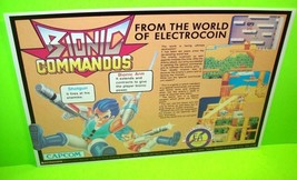 Electrocoin Bionic Commandos Original NOS 1987 Video Game Artwork Sheet Promo - £51.03 GBP
