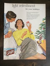 Vintage 1956 Schlitz Malt Liquor Beer Christmas Couple Full Page Original Ad 823 - £5.44 GBP