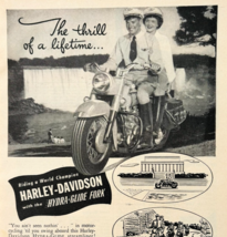 1949 Harley Davidson Motorcycle Advertisement Hydra Glide Forks Thrill D... - $458.27 MXN