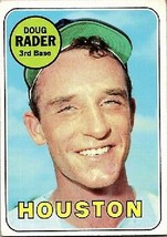 1969 Topps Doug Rader, Houston Astros, Baseball Card #119, as Christmas Gift - £3.10 GBP