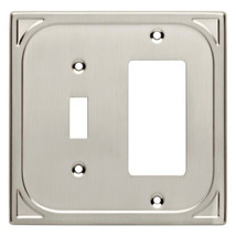 144418 Cambray Brushed Satin Nickel Switch GFCI Combo Cover Plate - £14.49 GBP