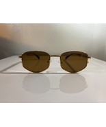 Unisex, gold wire framed sunglasses with tortoise shell accents &amp; brown ... - $10.00