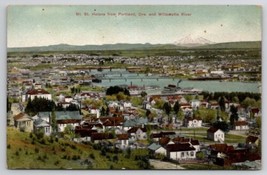 Mt St Helena From Portland OR And Willamette River Residence South Postcard O29 - £10.17 GBP