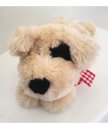 Walmart Puppy Dog Plush Stuffed Animal Tan Black Eye Red White Gingham P... - £31.13 GBP