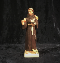 Rare Antique Goebel Hummel Sacrart Ceramic Saint Francis Statue - $72.00