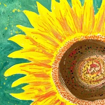 Sunflower Shine Original Art Oil Marker on Canvas 11x14in White Mat - £78.95 GBP