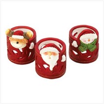 3 Piece Santa Christmas Holiday Candle Holder - £75.93 GBP