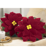 POINSETTIAS RED CHRISTMAS HOLIDAYS PILLOW CUSHION (NEW) - £26.37 GBP