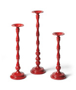 Crimson Red Decorative Candle Stick Holders Set Of 3 (New) - £56.26 GBP