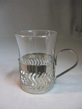 Silver Plate Cordial Dimitasse Glass Insert Handle  - £5.46 GBP