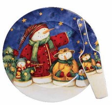 Christmas Holiday Cake Plate Server   2 Piece Set (New) - £75.93 GBP