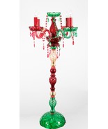 Christmas Holidays  Red And  Green Crystal Candelabra Candle Holder  Set - £2,797.74 GBP