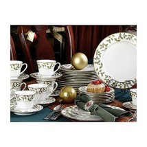 Christmas Holiday Gold Holly and Berry 40 Piece Dinnerware Set - £514.66 GBP