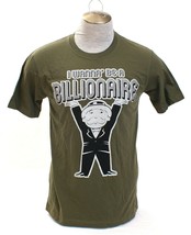 Monopoly I Wanna&#39; be a Billionaire Green Short Sleeve Crew Tee T Shirt Men&#39;s NEW - £28.12 GBP