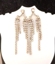 Fashion Earrings Sparkling Clear Crystals Drop r Solitaire Wedding Party Brides - £7.91 GBP
