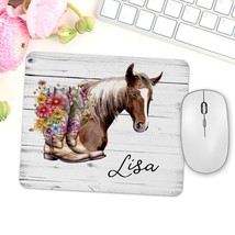 Personalized Horse Mouse Pad, Horse Desk Decor, Country Girl Gifts, Horse Office - £11.98 GBP