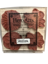 Hero Arts Rubber Stamps Fashion Flowers Hardwood Blocks Stamping 2007 Set of 4 - £6.93 GBP