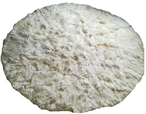 Alpakaandmore White Alpaca Fur Carpet Round Without Border (250 cm / 8.20) - $811.80