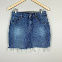 Wild Fable Denim Skirt 8 Medium Wash Blue Jean Mini Distress High Waist ... - £11.97 GBP