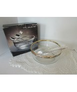 VTG 1986 GODINGER CRYSTAL 3 PIECE SALAD SET SILVERPLATE RIM &amp; SERVERS MIB - $9.85