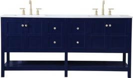 Bathroom Vanity Sink Traditional Antique Double Gold Blue Metal Solid Wood - £2,661.05 GBP
