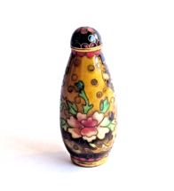 Antique Chinese Cloisonne Snuff Bottle 19th Century Flowers - $470.25