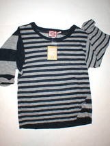 New Womens Large L Juicy Couture Blue Gray Stripe Alpaca Finer than Cashmere NWT - £205.48 GBP