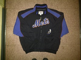Authentic MLB Majestic New York NY Mets Black Royal Blue Orange Jacket 2... - £78.65 GBP