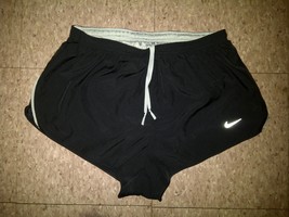 Women Nike Athletic Polyester Black Drifit Dri Fit Shorts Large L Ladies... - £15.97 GBP