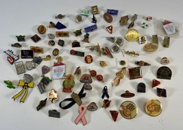 Giant Lot Of Vintage Lapel Pins Disney Travel Sports Destination Compani... - $39.59