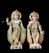 23-Inch Divine Radha-Krishna Pair  Handcrafted Marble Radha Krishna Statue - $2,494.95