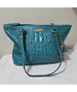 Brahmin Turquoise Croc Leather Tote Purse / Gold Hardware Retired READ - $3,487.74 MXN