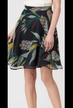 $210 L.K. BENNETT floral KALIA a-line skirt 10 flowy sheer silk chiffon mini M - £15.72 GBP